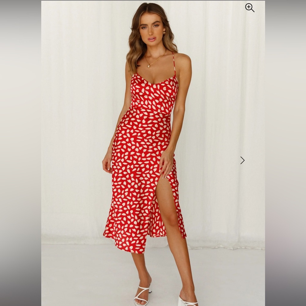 Hello Molly Happy Honeymoon Midi Dress Red